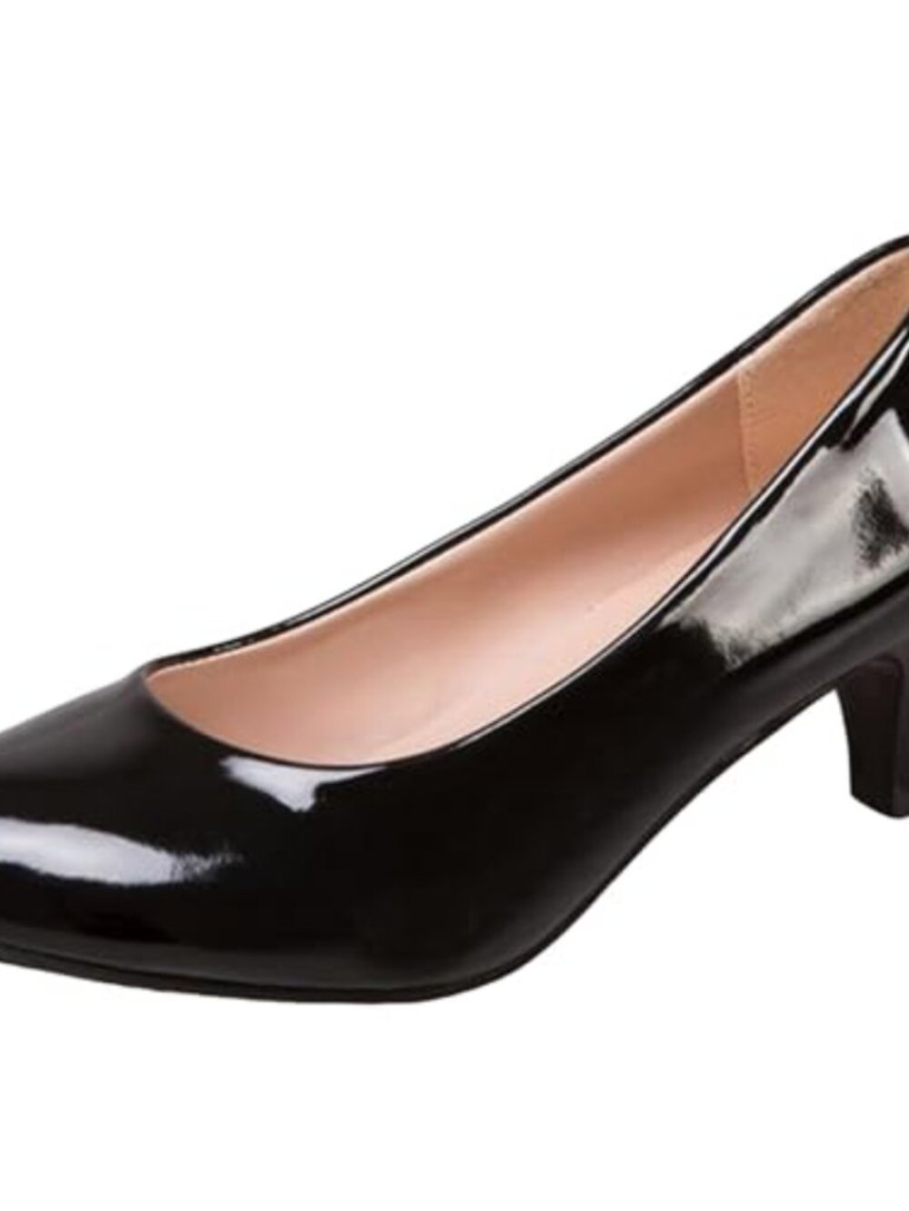 Womens Kitten Heel Pumps Slip On Round Toe Office Dress Shoes